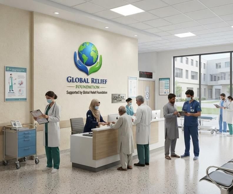 Doctors and patients at a clinic supported by GRF