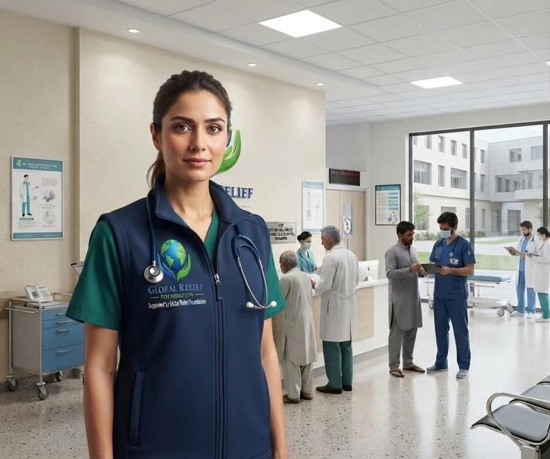 A GRF health worker at a clinic